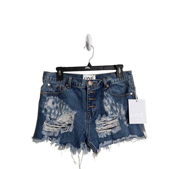One by One Teaspoon Romeos High Rise Firm Fit Curve Hem  Shorts Womans 29 NWT - Picture 1 of 13